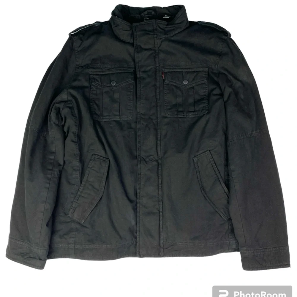 Levi's Men's XL Jacket Black Fleece Lined Heavy Winter Warm Zip Snap Front
